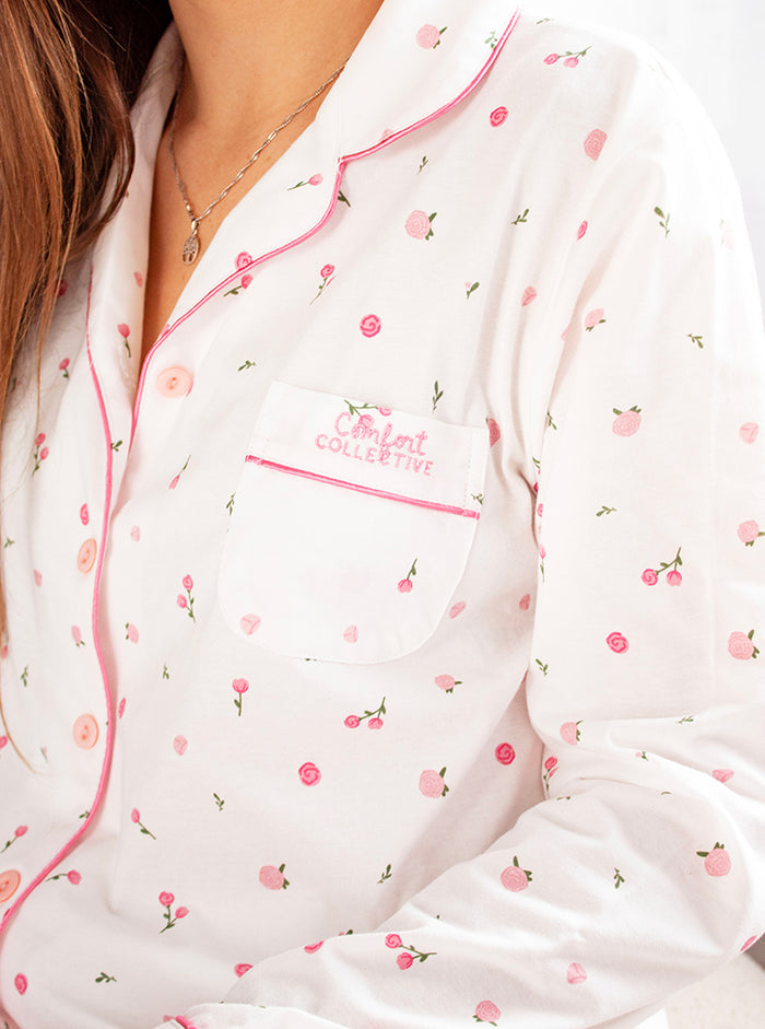 Comfort Collective Ditsy Flower Print Pyjama Set | SALE