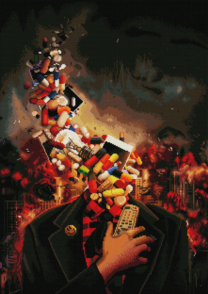 Diamond Painting Comfortably Numb 22 x 31″ (56cm x 79cm) / Square with 54 Colors including 3 ABs / 68,952