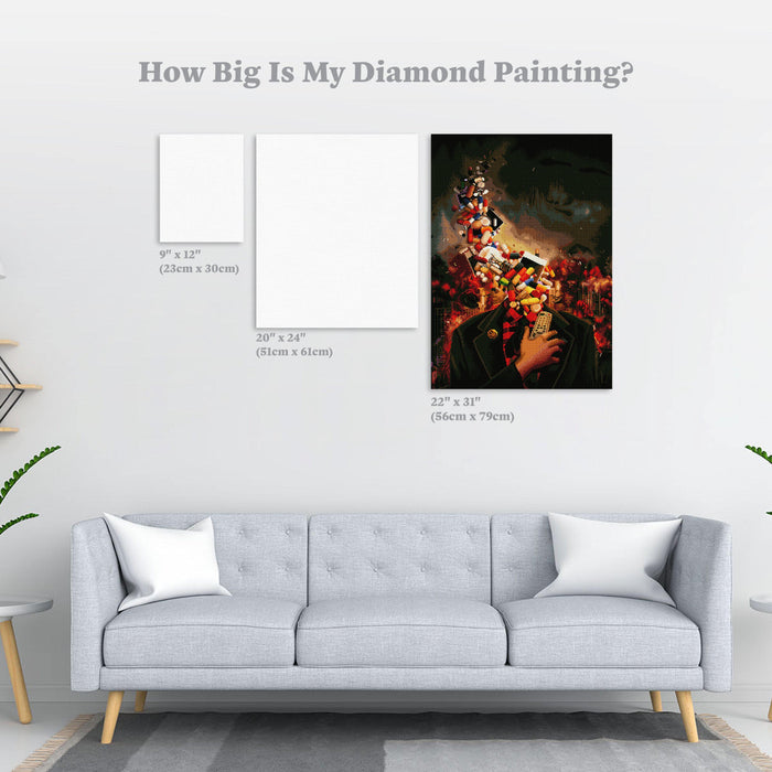 Diamond Painting Comfortably Numb 22 x 31″ (56cm x 79cm) / Square with 54 Colors including 3 ABs / 68,952