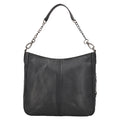 Concealed Carry Ava Leather Hobo by Lady Conceal, YKK Locking Zippers and Universal Holsters for gun, leather purse for concealed carry, black