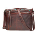 Concealed Carry Brynn Arched Leather Crossbody -  Lady Conceal -  Concealed Carry Purse - conceal and carry purse for women - tactical pistol bag - Locking Conceal and Carry Purse with Universal Holster for Handguns - Unique Hide Crossbody Gun and Pistol Bag