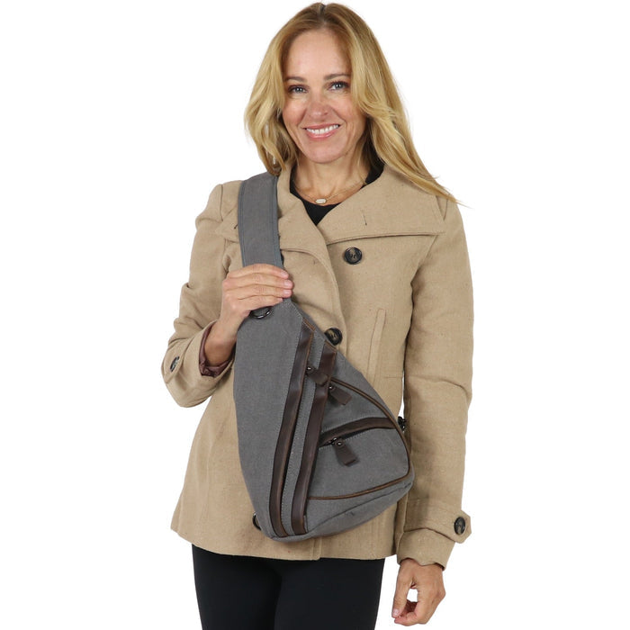 Concealed Carry Jordan Canvas Sling Gray