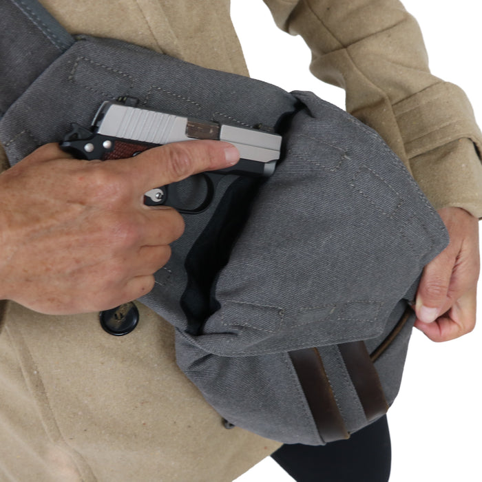 Concealed Carry Jordan Canvas Sling Gray