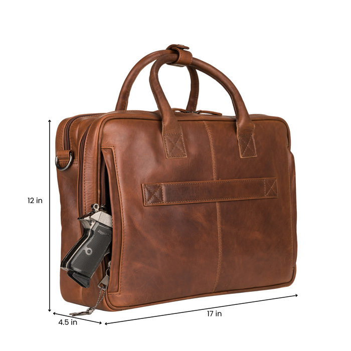 Concealed Carry Hayden Leather Computer Briefcase with RFID Organizer - Women and Men Gun Bag - Unisex Bag for Pistol - Profession Conceal Carry - Gun Accessories - Leather Designer Gun Bag - mens gun carry bag - Mens Travel Gun Bag - best men's travel shoulder bag - soft leather shoulder bags for man