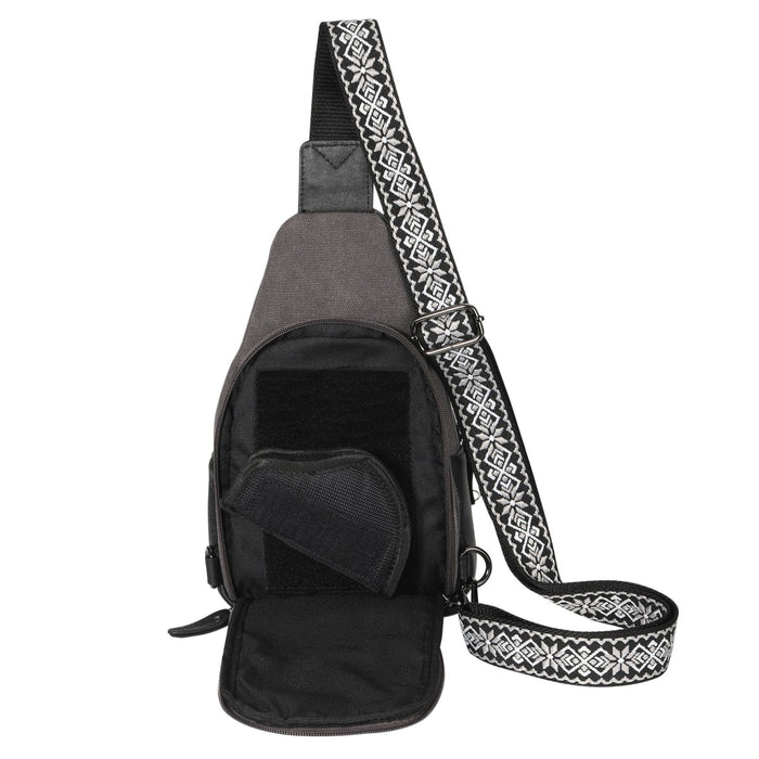 Concealed Carry Indie Canvas Sling by DS Conceal — Unisex CCW Sling Bag with Fast-Access Compartment & Universal Holster