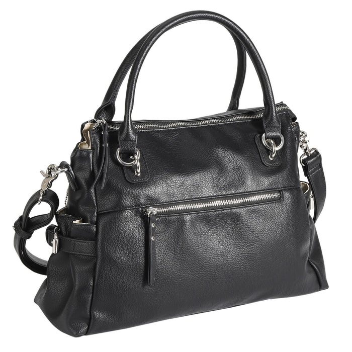Concealed Carry Jessica Satchel by Lady Conceal — Women's Vegan Leather CCW Purse with Hidden Gun Compartment & YKK Locking Zipper