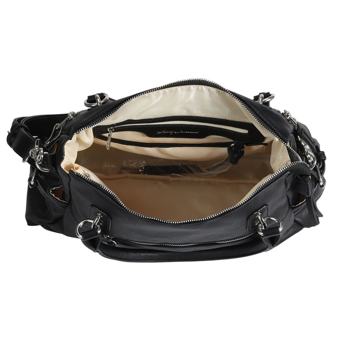 Concealed Carry Jessica Satchel by Lady Conceal — Women's Vegan Leather CCW Purse with Hidden Gun Compartment & YKK Locking Zipper