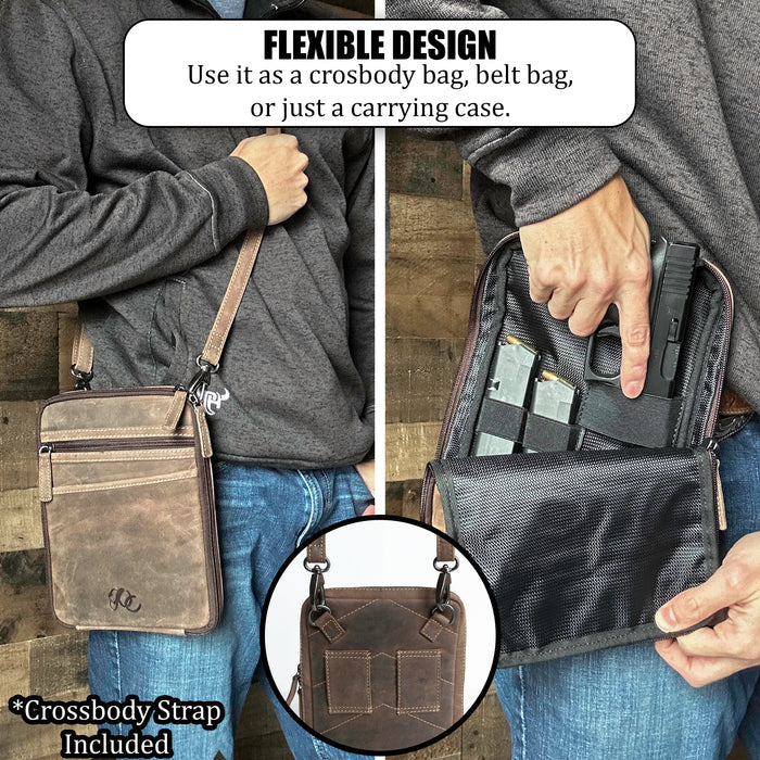 Concealed Carry Leather Pistol Case Crossbody by UC Leather