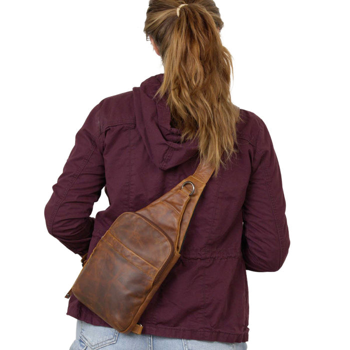 Unisex Dakota Concealed Carry Sling Cognac