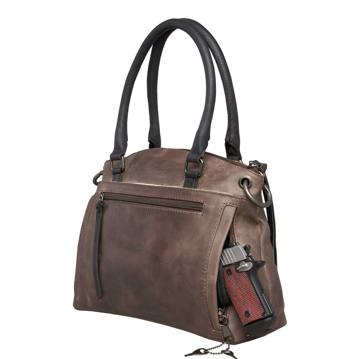 Concealed Carry Whitely Leather Satchel -  YKK Locking Zippers -   Universal Holster Bag -  Luxurious Designer CCW Bag -  Leather Gun and Pistol Purse -  Concealed Carry Purse -  designer purses -  black designer purse -  designer purse brands -  designer backpack purse -  designer purse sale -  womens designer purse sale -   woman designer purse -  designer purses for women