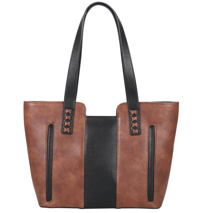 Concealed carry tote Wrenly by Lady Conceal with reinforced base and metal feet