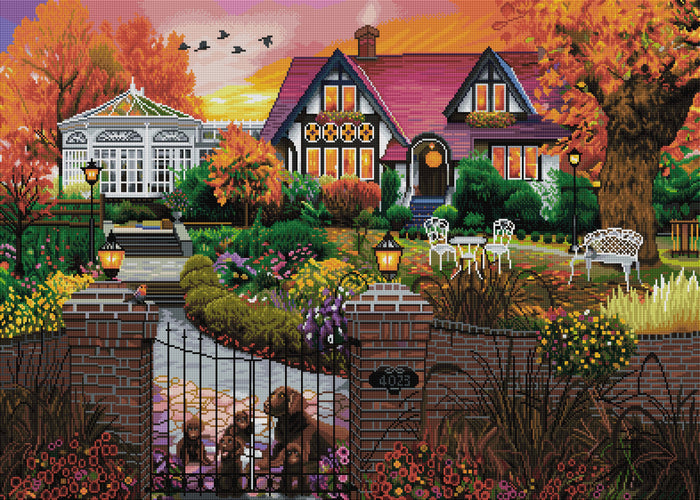 Diamond Painting Conservatory House 38.6" x 27.6" (98cm x 70cm) / Square with 69 Colors including 4 ABs / 110,433