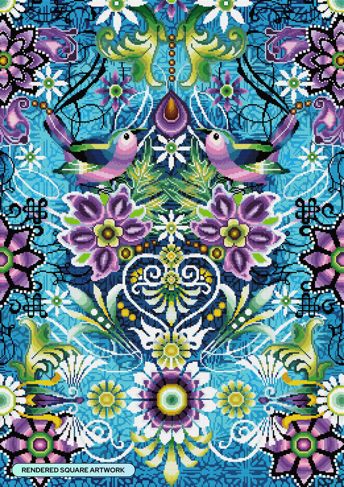 Diamond Painting Copeton Flores Lilac 25.6" x 36.2" (65cm x 92cm) / Square with 67 Colors including 3 ABs and 3 Fairy Dust Diamonds and 1 Special Diamond / 95,405