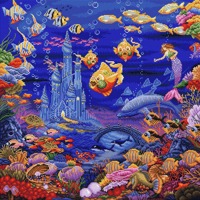 Diamond Painting Coral Castle 27.6" x 27.6" (70cm x 70cm) / Square with 59 Colors including 5 ABs / 78,961