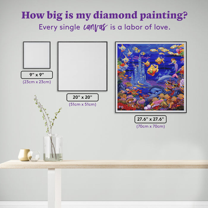 Diamond Painting Coral Castle 27.6" x 27.6" (70cm x 70cm) / Square with 59 Colors including 5 ABs / 78,961