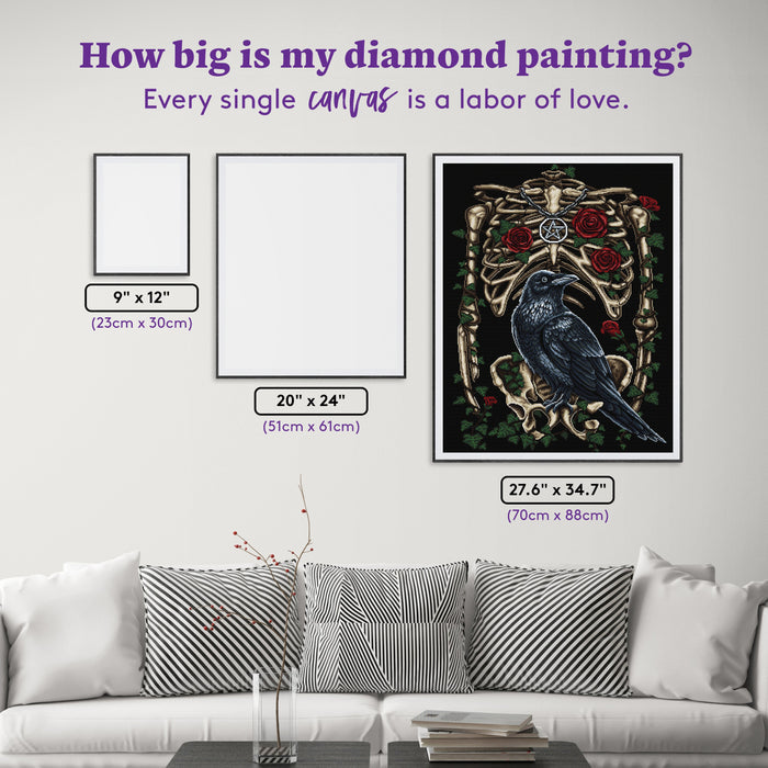 Diamond Painting Corvus 27.6" x 34.7" (70cm x 88cm) / Square with 29 Colors including 2 ABs and 1 Fairy Dust Diamond / 99,193