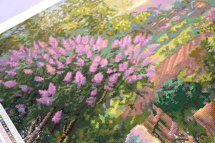 Diamond Painting Country Gate 36.6" x 27.6" (92.8cm x 69.9cm) / Square With 61 Colors Including 1 AB and 3 Fairy Dust Diamonds / 104,813
