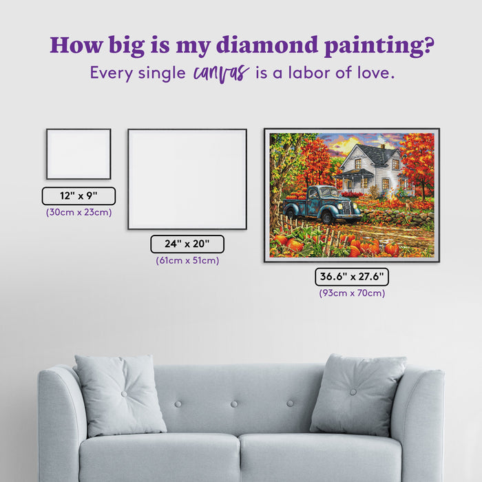 Diamond Painting Country Harvest 36.6" x 27.6" (93cm x 70cm) / Square with 61 Colors including 4 ABs and 2 Fairy Dust Diamonds / 104,813