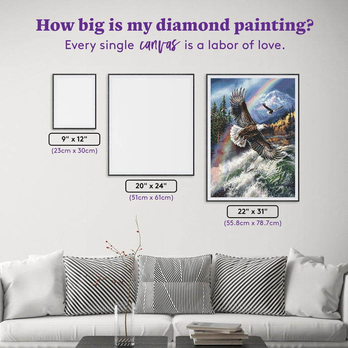 Diamond Painting Covenant Eagle 22" x 31" (55.8cm x 78.7cm) / Square with 66 Colors including 5 ABs / 70,784
