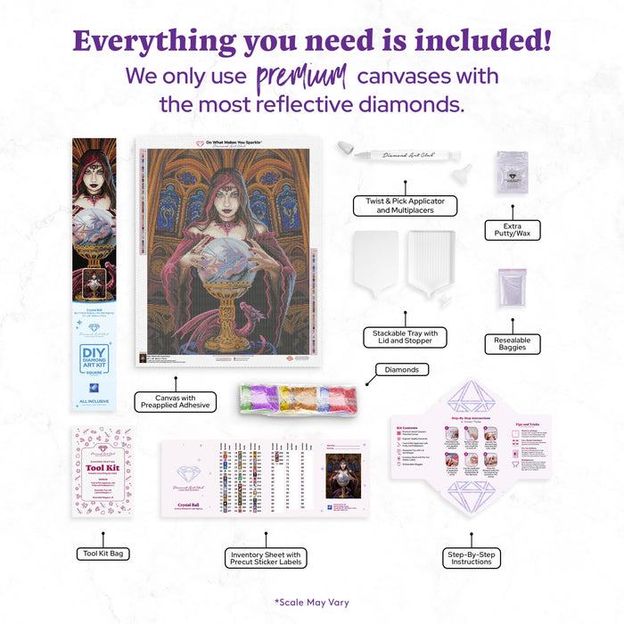 Diamond Painting Crystal Ball 22" x 28" (56cm x 71cm) / Square with 55 Colors including 6 ABs / 63,616