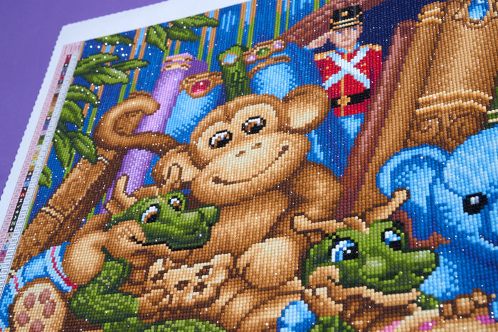 Diamond Painting Cuddle Time 30" x 22" (75.9cm x 55.6cm) / Round with 62 Colors including 2 ABs and 4 Fairy Dust Diamonds / 55,752