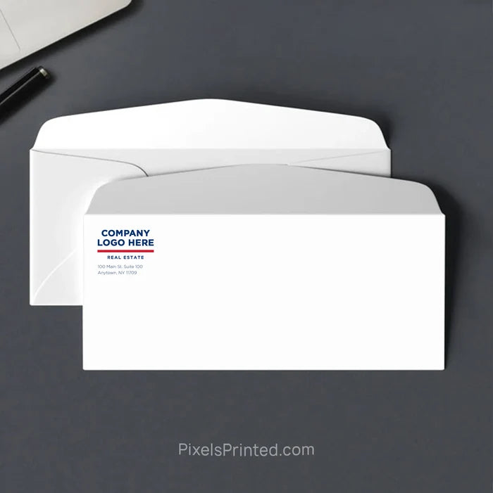 RA Real Estate office envelope with brokerage return address