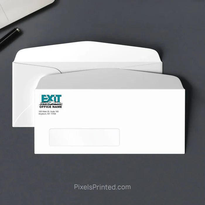 EXIT Realty real estate envelope with logo and window