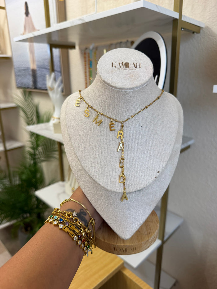 Custom Name Lariat Necklaces