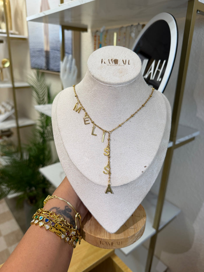 Custom Name Lariat Necklaces