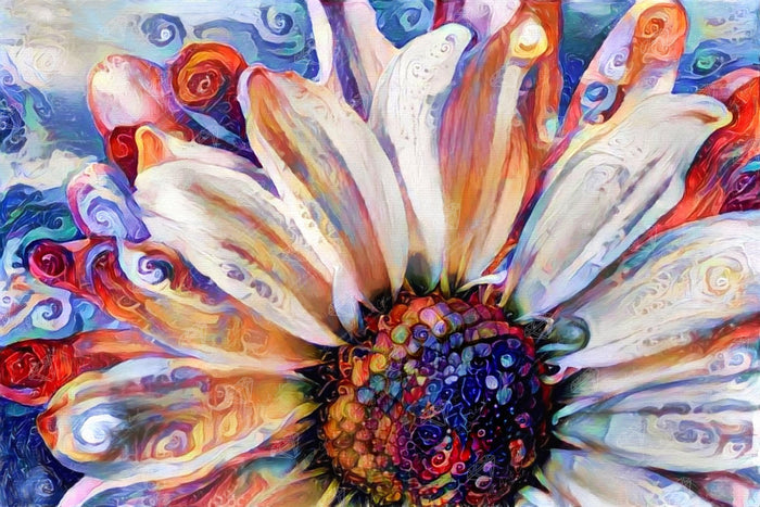 Diamond Painting Daisy Love 30" x 20" (76cm x 50.7cm) / Round with 64 Colors including 3 ABs and 1 Fairy Dust Diamonds / 49,051