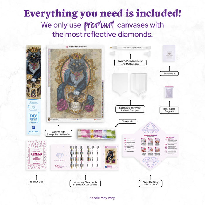 Diamond Painting Dark Treasures 22" x 30" (55.8cm x 76cm) / Square With 63 Colors Including 1 ABs and 1 Electro Diamond and 3 Fairy Dust Diamonds / 68,320