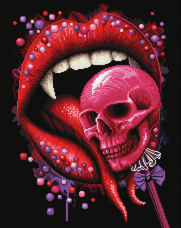 Diamond Painting Deadly Sweet 20" x 25" (50.7cm x 63.9cm) / Round with 34 Colors including 4 ABs / 41,268