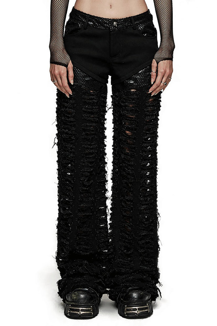 low-rise womens baggy ripped pants