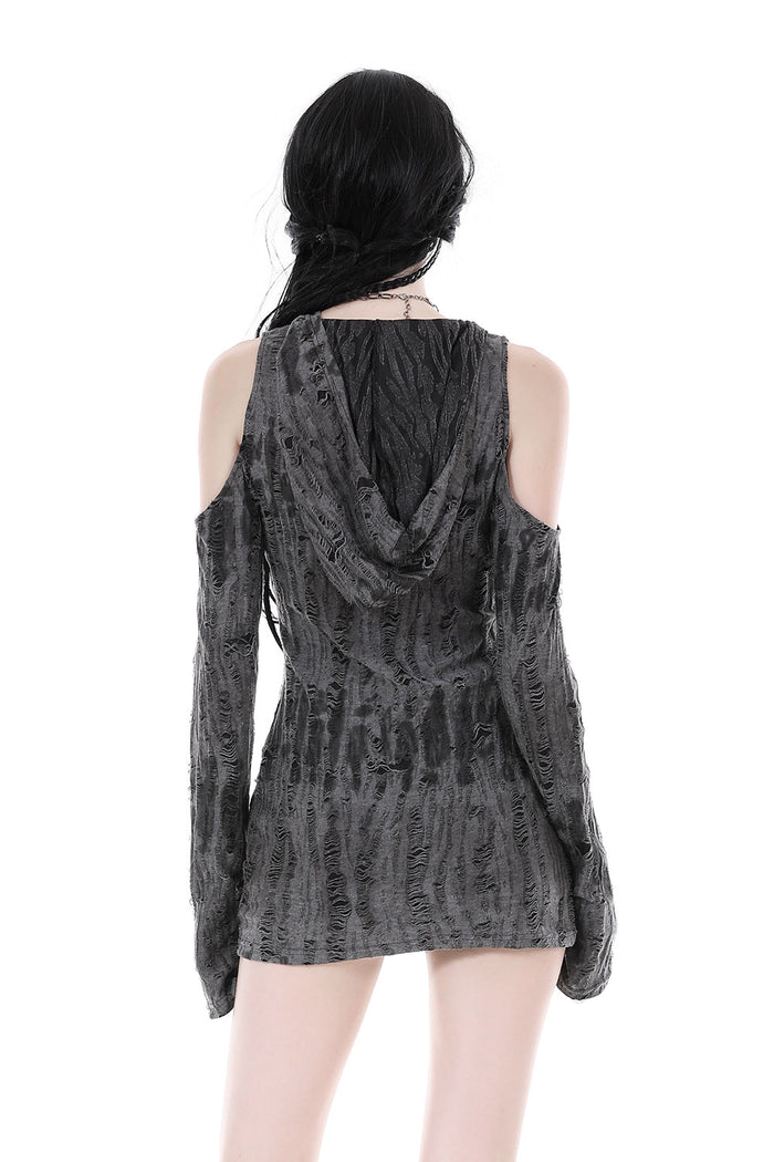 womens hooded grey dress