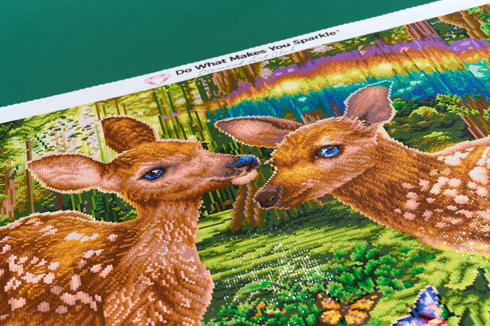 Diamond Painting Deer Harmony 37" x 27.6" (93.8cm x 69.9cm) / Square with 72 Colors including 3 ABs and 3 Fairy Dust Diamonds / 105,937