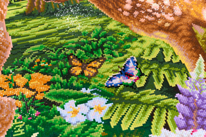 Diamond Painting Deer Harmony 37" x 27.6" (93.8cm x 69.9cm) / Square with 72 Colors including 3 ABs and 3 Fairy Dust Diamonds / 105,937