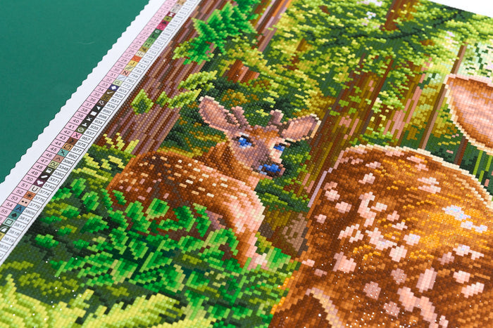 Diamond Painting Deer Harmony 37" x 27.6" (93.8cm x 69.9cm) / Square with 72 Colors including 3 ABs and 3 Fairy Dust Diamonds / 105,937