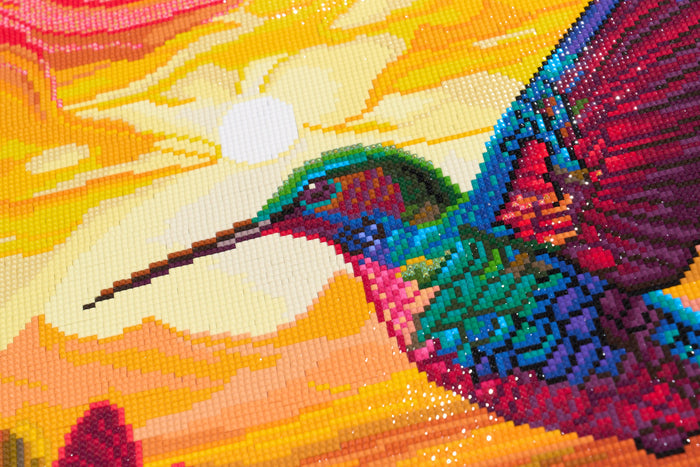Diamond Painting Desert Hummingbird 20" x 33" (50.8cm x 83.7cm) / Square with 65 Colors including 2 ABs and 2 Fairy Dust Diamonds / 68,544