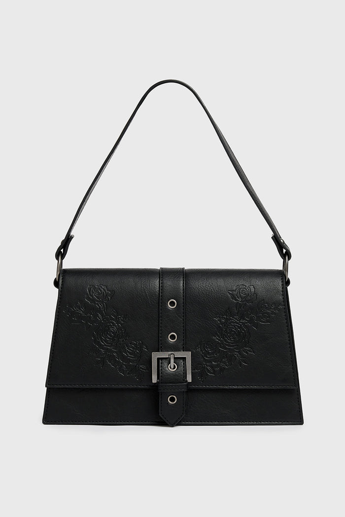 black gothic romantic flower purse
