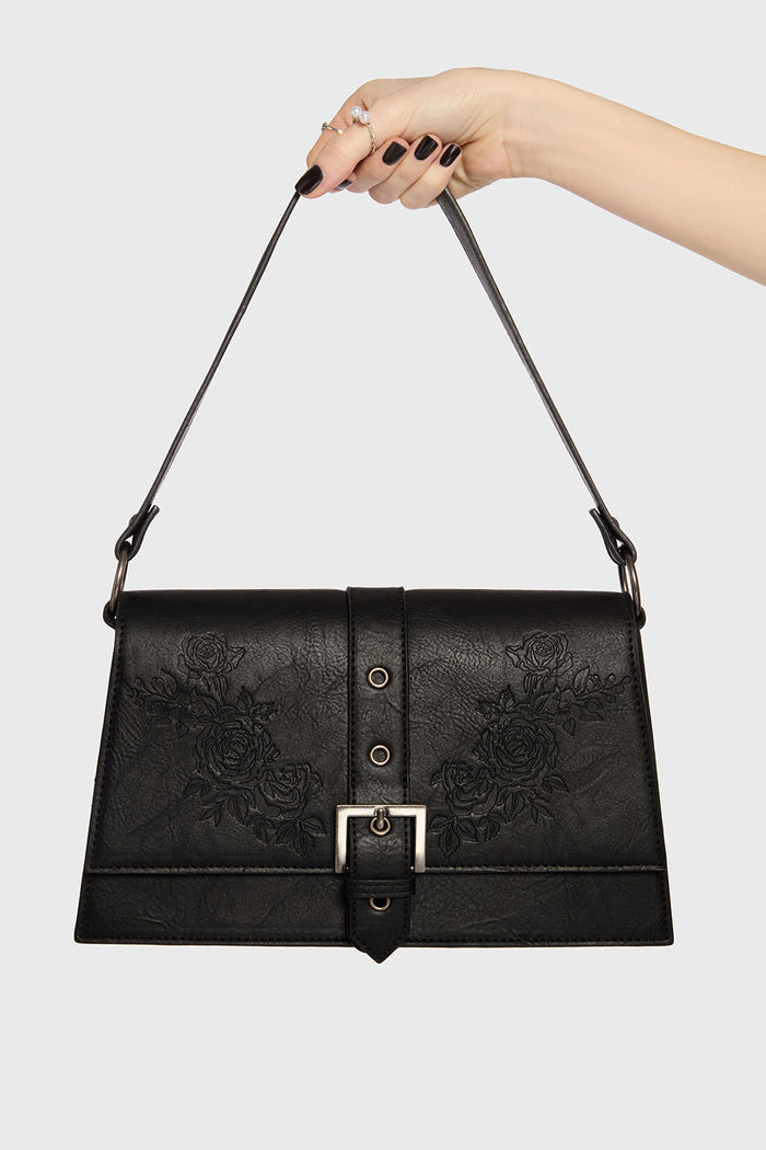 gothic debossed flower purse
