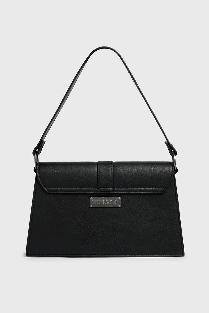 buckled small handbag made of vegan leather by killstar