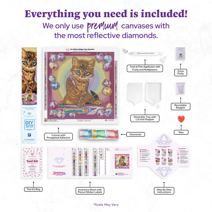 Diamond Painting Diamonds are a Girl's Best Friend 22" x 22" (55.8cm x 55.8cm) / Square with 74 Colors including 2 ABs and 4 Fairy Dust Diamonds / 50,176
