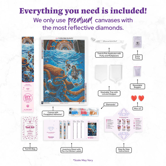 Diamond Painting Dimensions 22" x 33" (55.8cm x 83.8cm) / Round With 37 Colors Including 3 ABs / 59,501