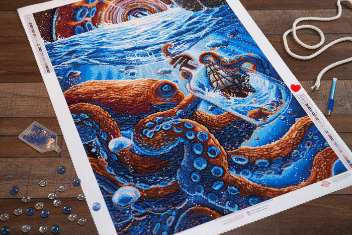 Diamond Painting Dimensions 22" x 33" (55.8cm x 83.8cm) / Round With 37 Colors Including 3 ABs / 59,501