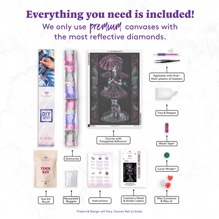 Diamond Painting Ditto 27.6" x 40.2" (70cm x 102cm) / Square with 25 Colors including 1 AB and 2 Fairy Dust Diamonds / 114,929