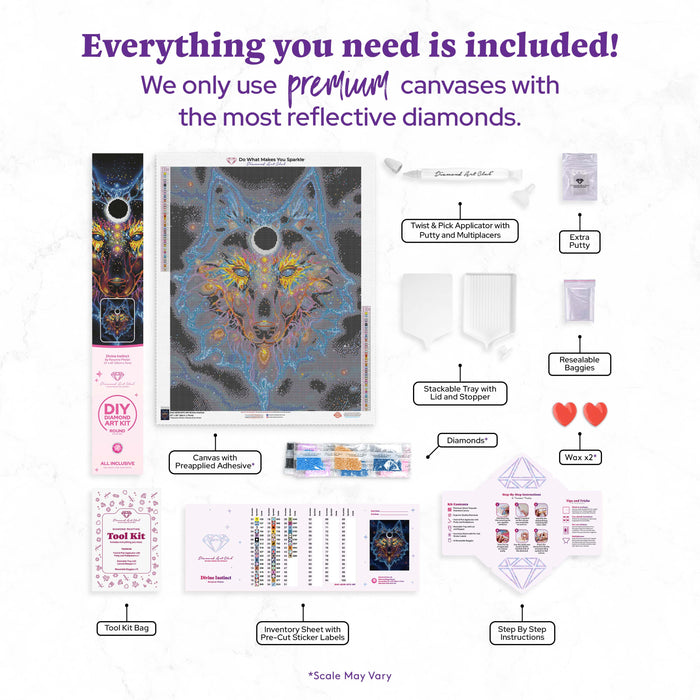 Diamond Painting Divine Instinct 22" x 28″ (56cm x 71cm) / Round With 44 Colors Including 3 ABs / 49,396