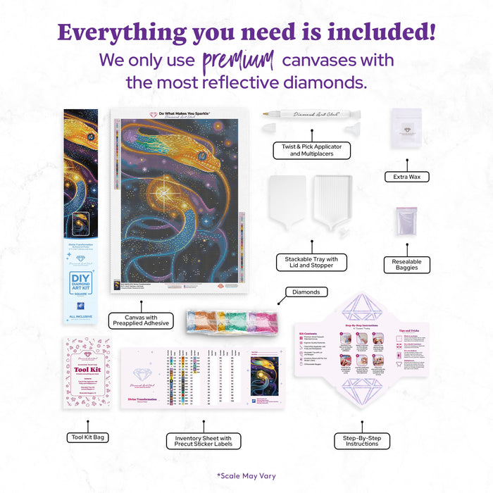 Diamond Painting Divine Transformation 17.7" x 24.7" (45.1cm x 62.7cm) / Square With 40 Colors Including 4 ABs and 1 Fairy Dust Diamonds / 45,612