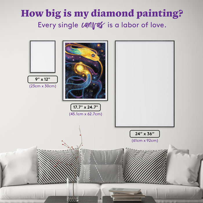 Diamond Painting Divine Transformation 17.7" x 24.7" (45.1cm x 62.7cm) / Square With 40 Colors Including 4 ABs and 1 Fairy Dust Diamonds / 45,612