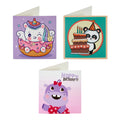 Diamond Painting DIY Birthday Cards (3-Pack) 5.9" x 5.9" (15cm x 15cm) / Round