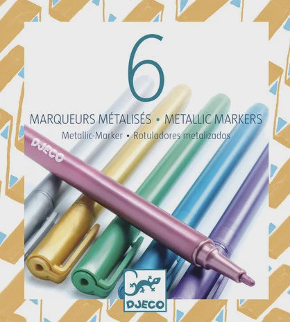 Djeco | Metallic markers - 6 stuks